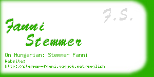 fanni stemmer business card